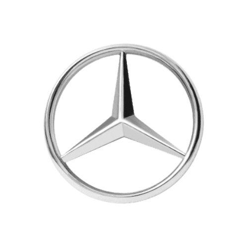 Stern-Logo von Mercedes-Benz in Schwarz-Weiß.