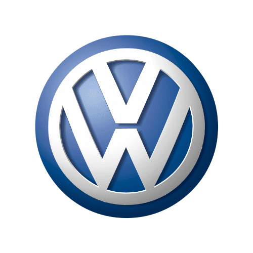 Logo von Volkswagen auf weißem Hintergrund
